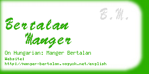 bertalan manger business card